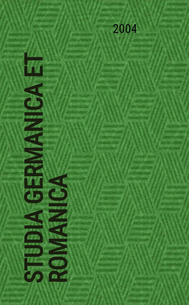 Studia germanica et romanica: Iноземнi мови. Зарубiжна лiтература. Методика викладання : Наук. журн. Т. 2, № 2