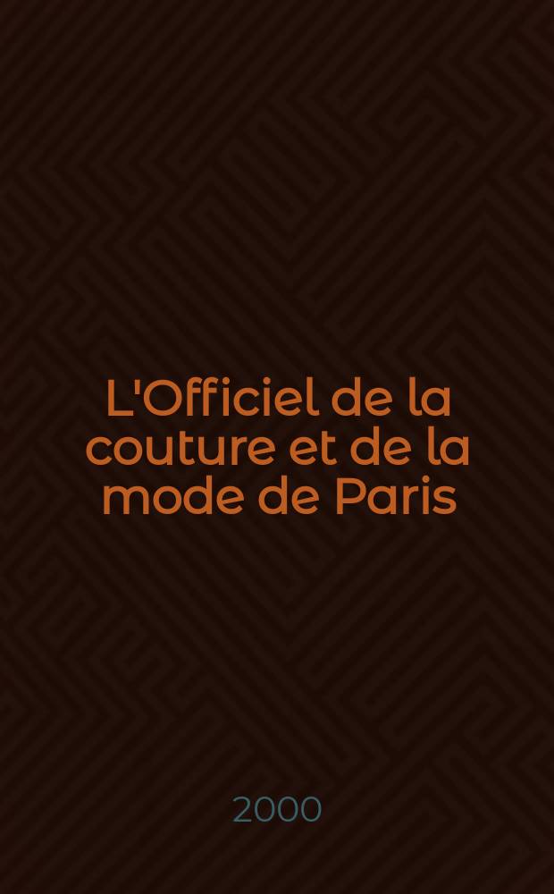 L'Officiel de la couture et de la mode de Paris : Журн. париж. кутюрье Рус. изд. № 21