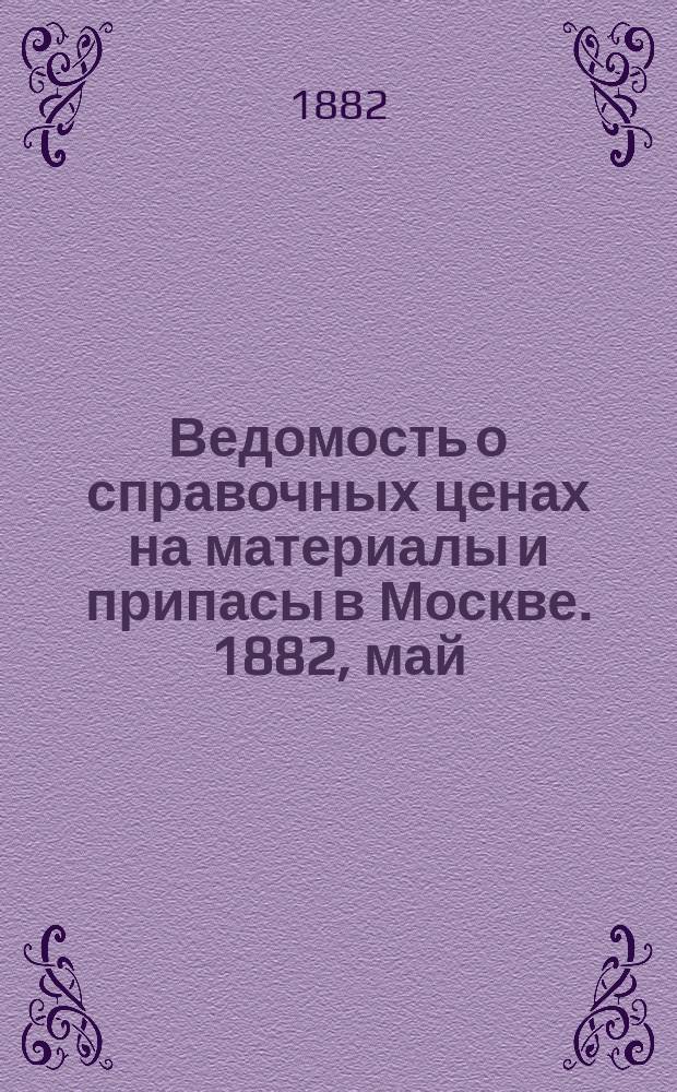 Ведомость о справочных ценах на материалы и припасы в Москве. 1882, май