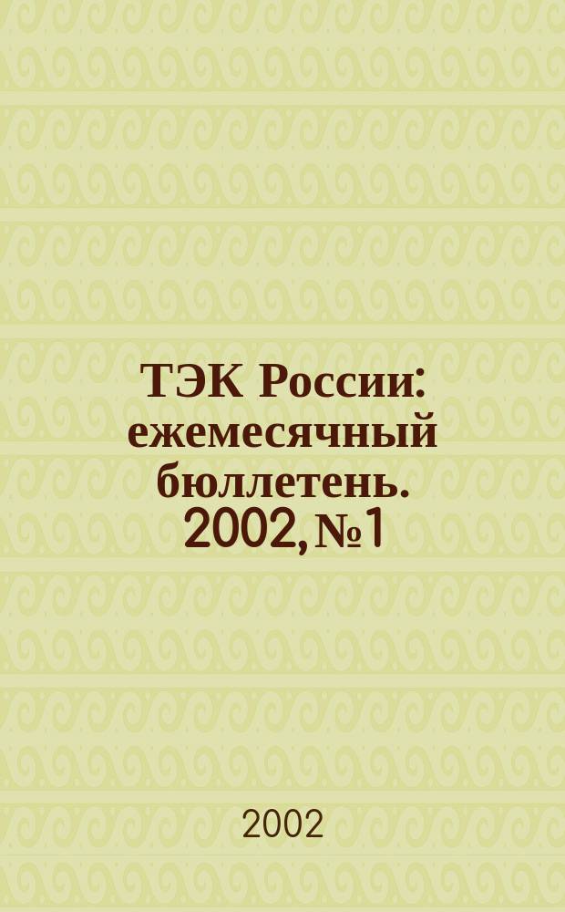 ТЭК России : ежемесячный бюллетень. 2002, № 1