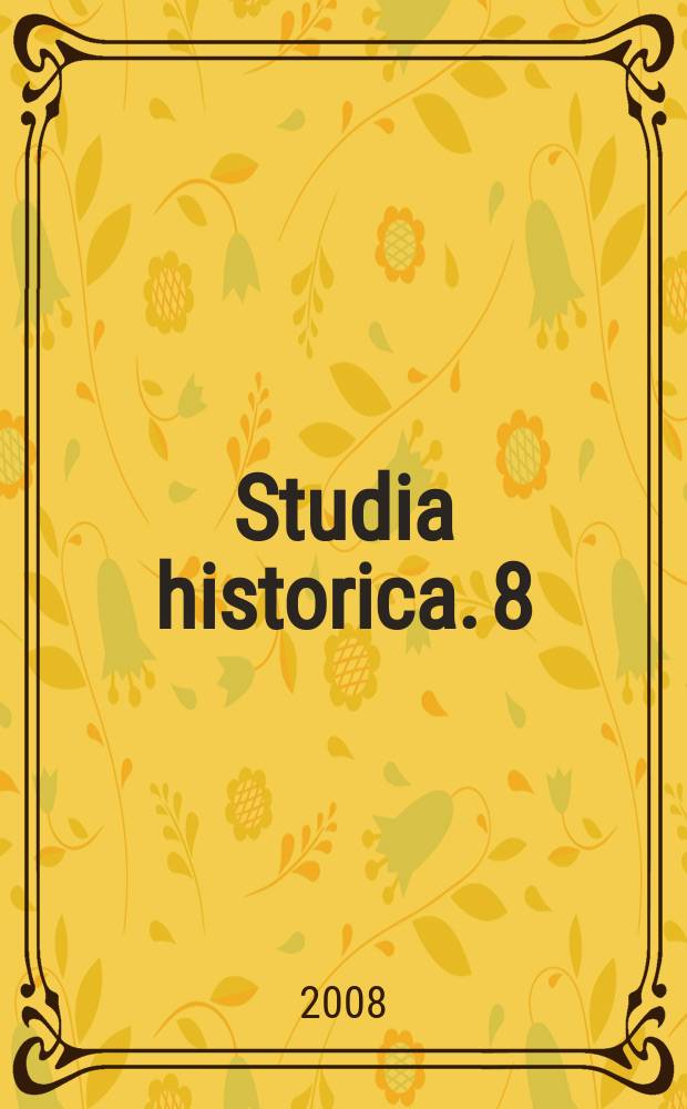 Studia historica. 8