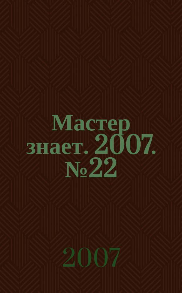 Мастер знает. 2007. № 22