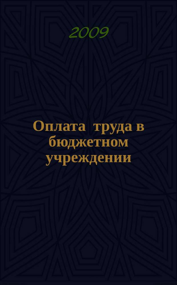 Оплата труда в бюджетном учреждении: бухгалтерский учет и налогообложение : приложение к журналу "Бюджетные организации: бухгалтерский учет и налогообложение" журнал. 2009, № 5