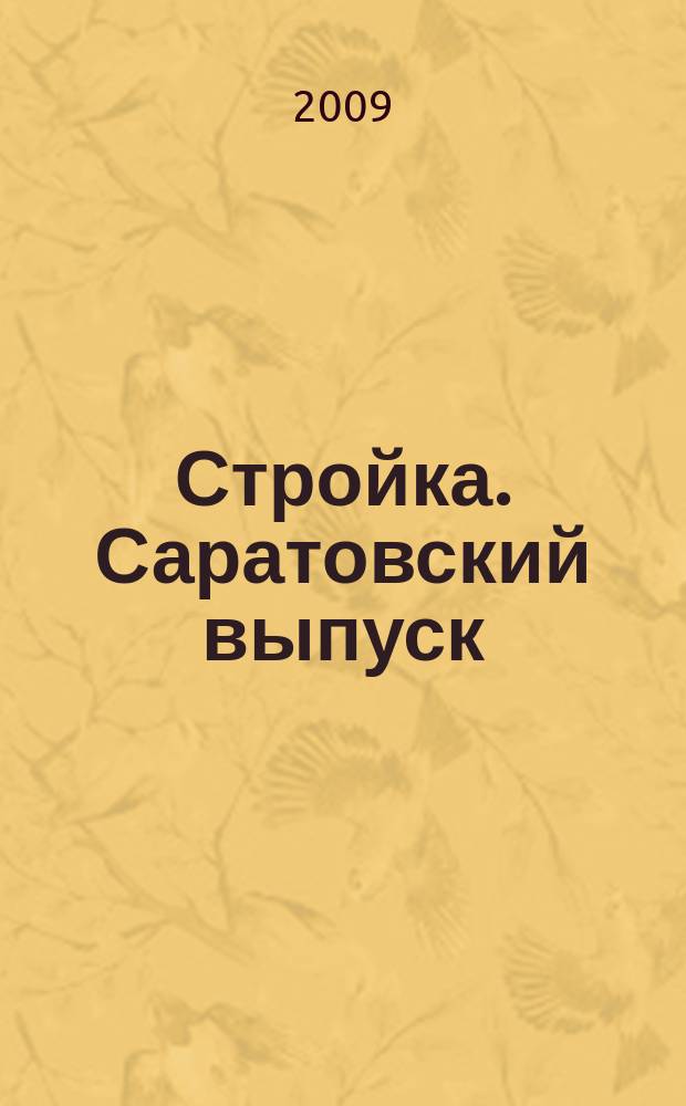 Стройка. Саратовский выпуск : рекламное издание строительной тематики. 2009, № 16 (513)