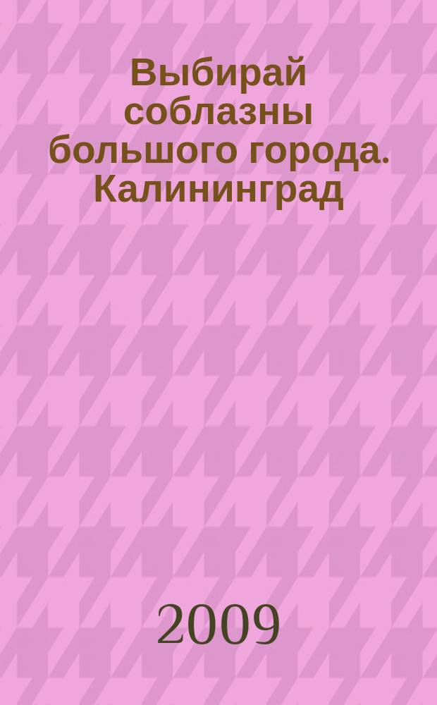 Выбирай соблазны большого города. Калининград : рекламно-информационный журнал. 2009, № 8 (27)