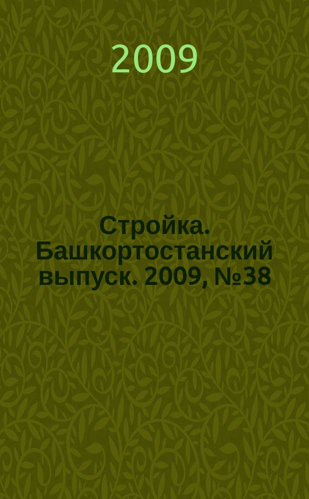Стройка. Башкортостанский выпуск. 2009, № 38 (317)