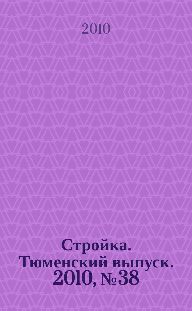 Стройка. Тюменский выпуск. 2010, № 38 (301)