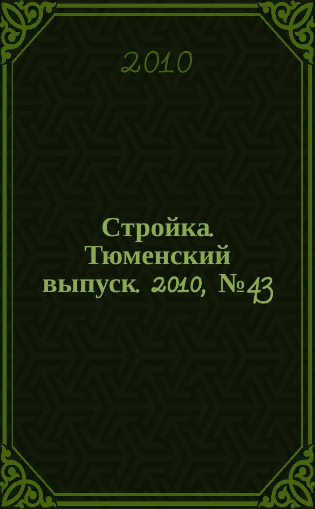 Стройка. Тюменский выпуск. 2010, № 43 (306)