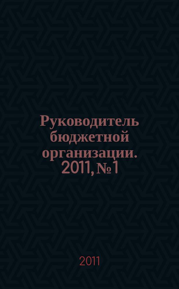 Руководитель бюджетной организации. 2011, № 1
