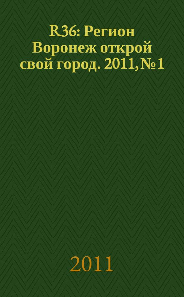 R36 : Регион Воронеж открой свой город. 2011, № 1