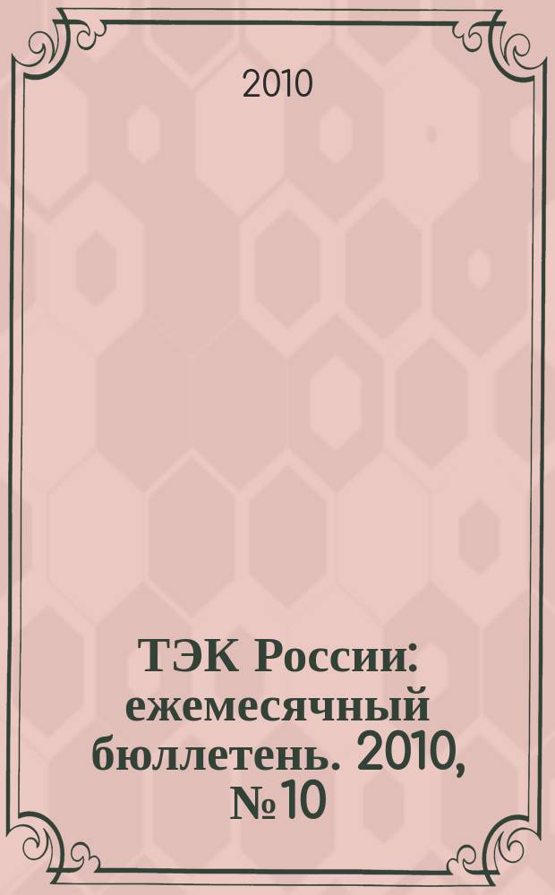 ТЭК России : ежемесячный бюллетень. 2010, № 10 (166)