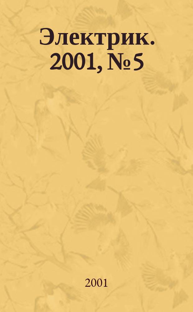 Электрик. 2001, № 5 (17)