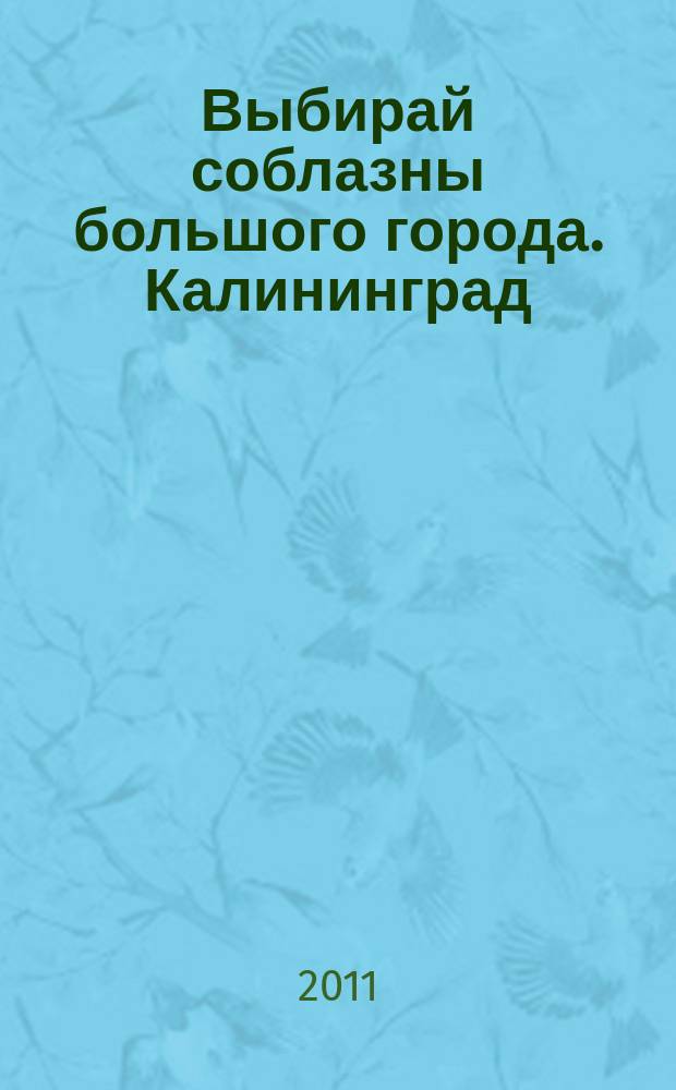 Выбирай соблазны большого города. Калининград : рекламно-информационный журнал. 2011, № 11 (55)