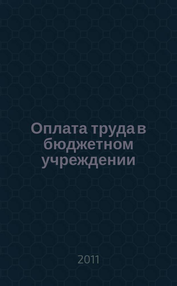 Оплата труда в бюджетном учреждении: бухгалтерский учет и налогообложение : приложение к журналу "Бюджетные организации: бухгалтерский учет и налогообложение" журнал. 2011, № 9