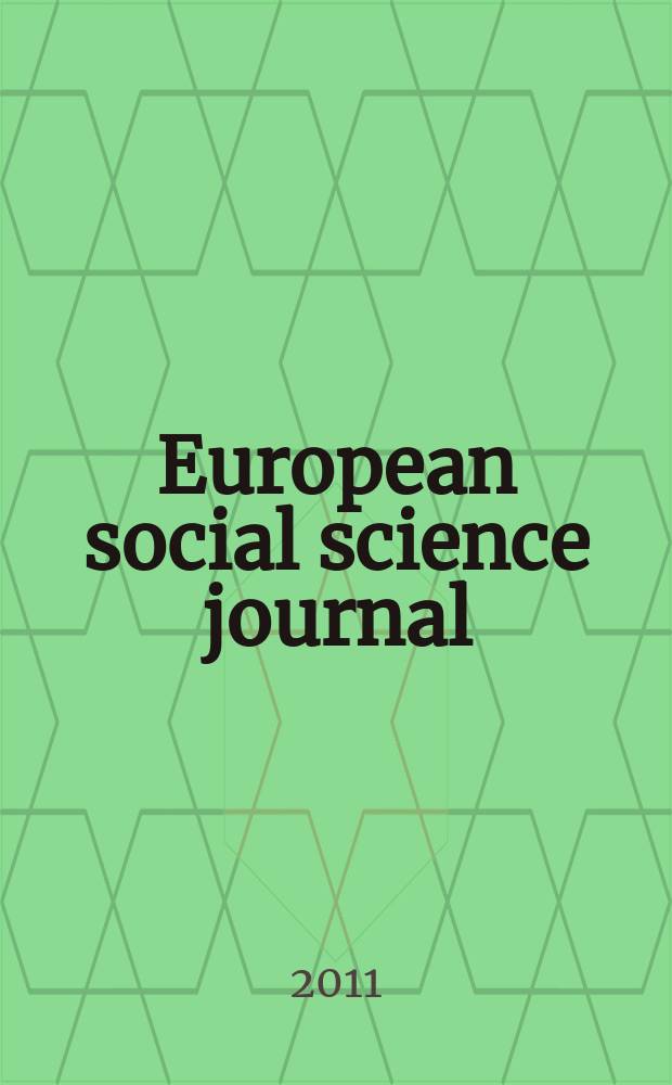 European social science journal : международный научный журнал. 2011, 6