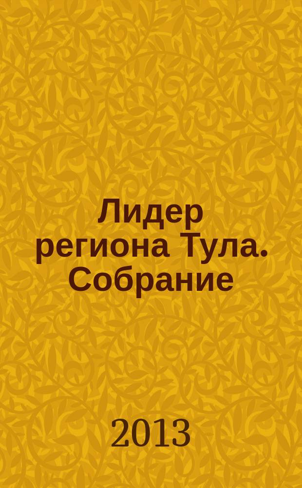 Лидер региона Тула. Собрание : ЛР мысли. Люди. Впечатления. 2013, янв.