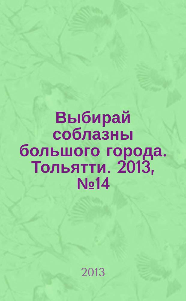 Выбирай соблазны большого города. Тольятти. 2013, № 14 (171)