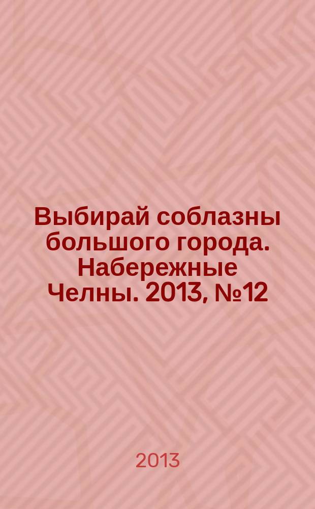 Выбирай соблазны большого города. Набережные Челны. 2013, № 12 (102)