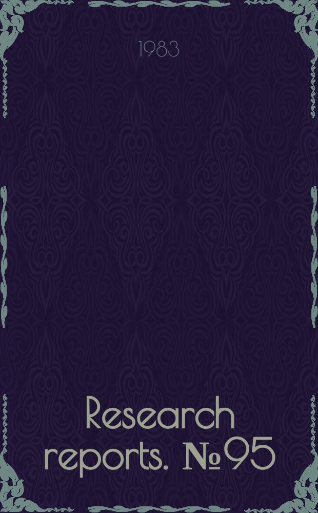 Research reports. №95 : On the application of statistical methods in stereology