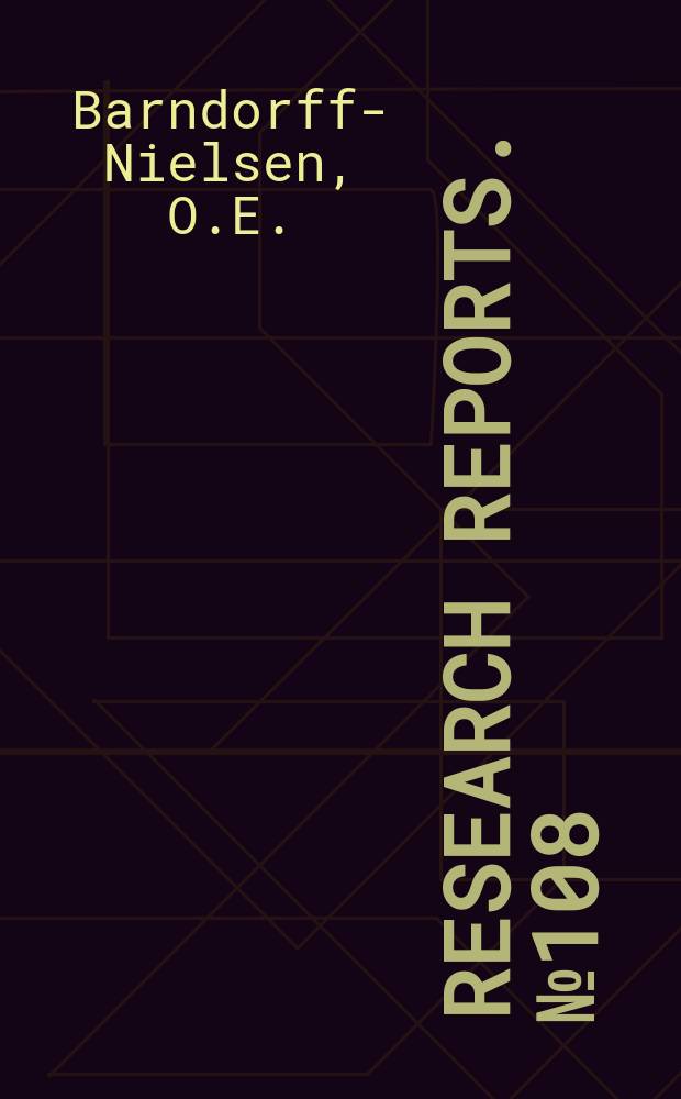 Research reports. №108 : Reproductive models