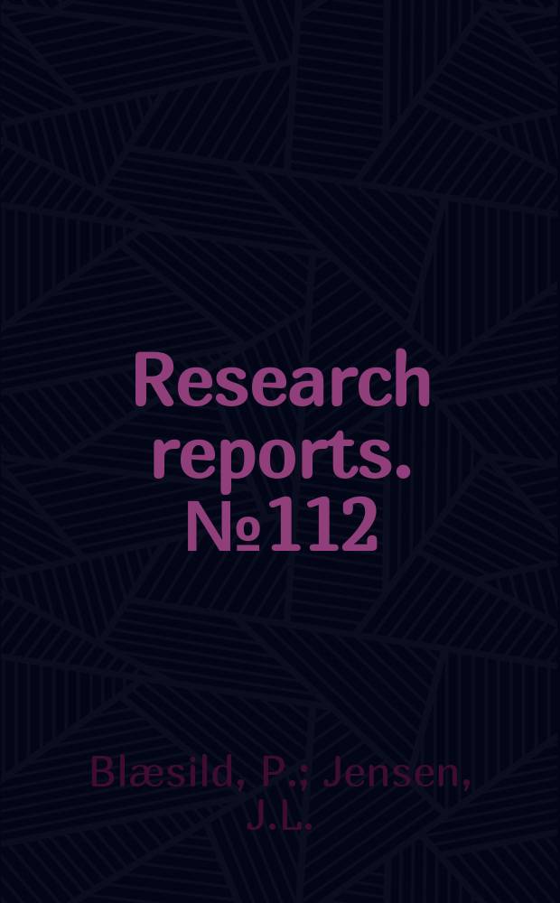 Research reports. №112 : Saddlepoint formulas for reproductive...