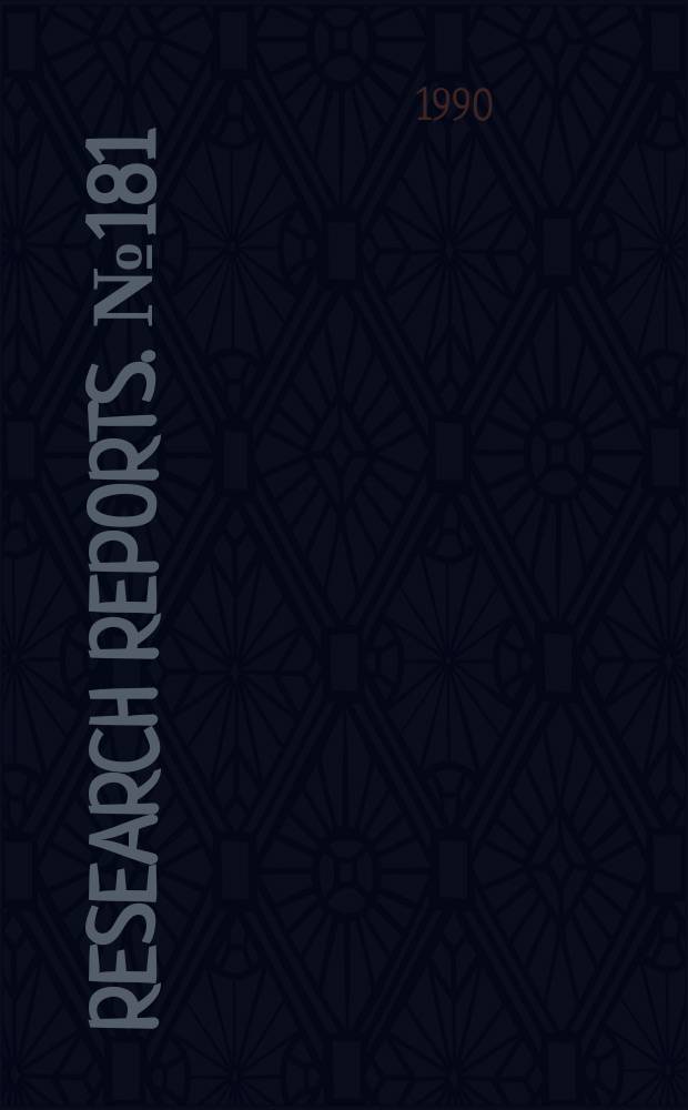 Research reports. №181 : Recent developments in the stereological...