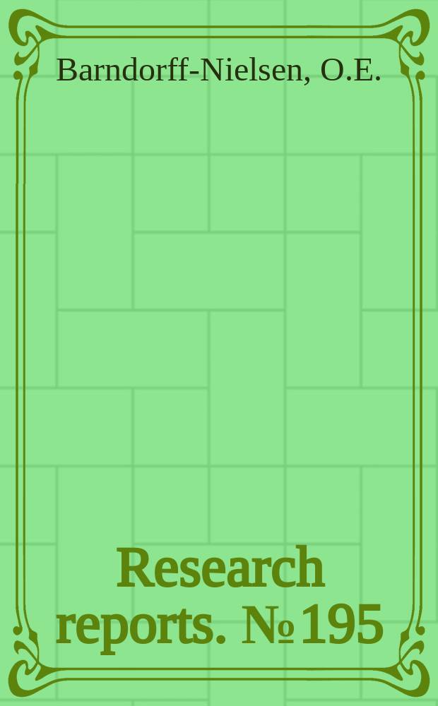 Research reports. №195 : Invited contribution...