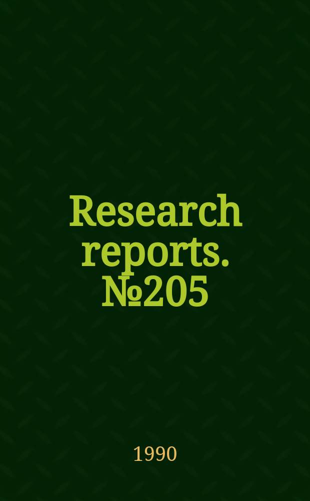 Research reports. №205 : Yokes