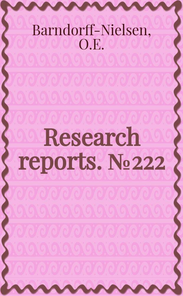 Research reports. №222 : Orthogeodesic models