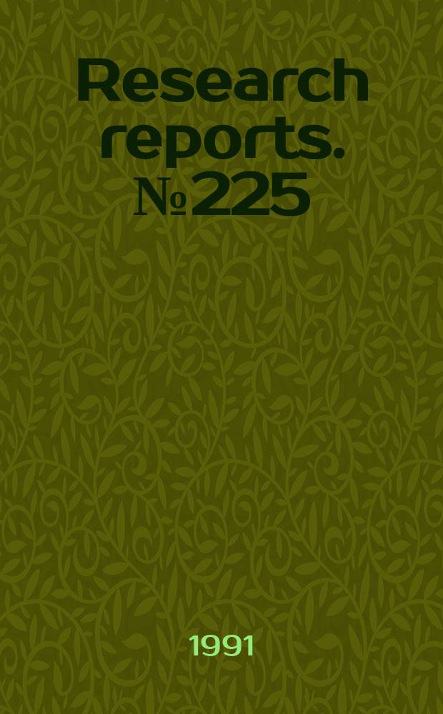 Research reports. №225 : Distributional sphape try angles...