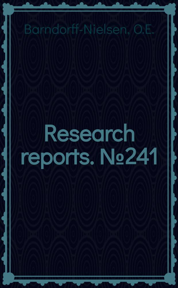 Research reports. №241 : Some stationary processes in...