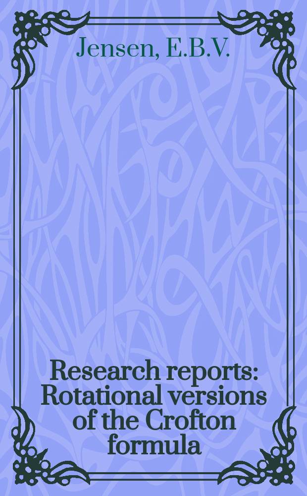 Research reports : Rotational versions of the Crofton formula