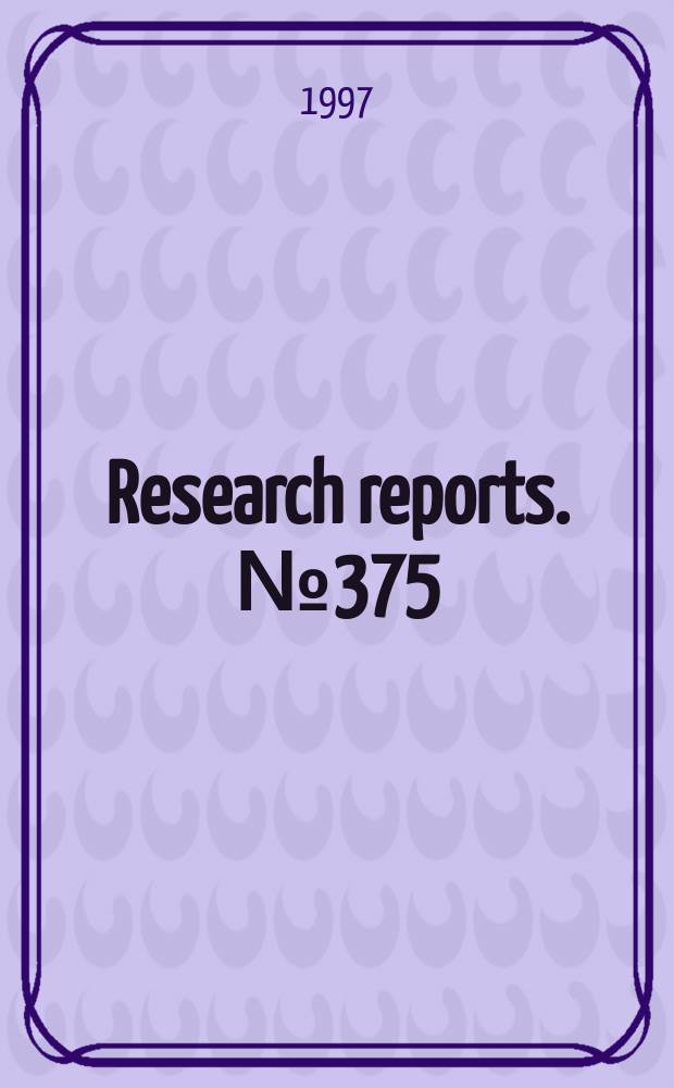 Research reports. №375 : Ridge type calibration