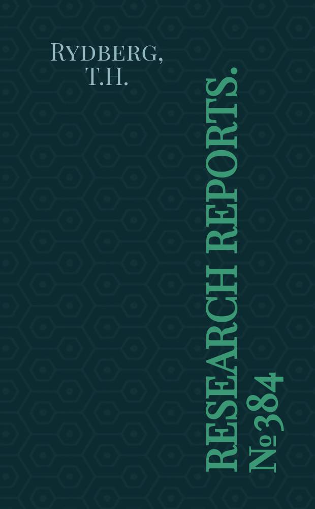 Research reports. №384 : Why financial data are interesting to statisticians