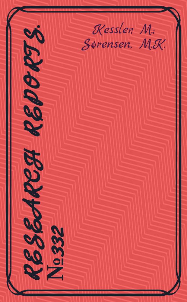 Research reports. №332 : Estimating equation for a...