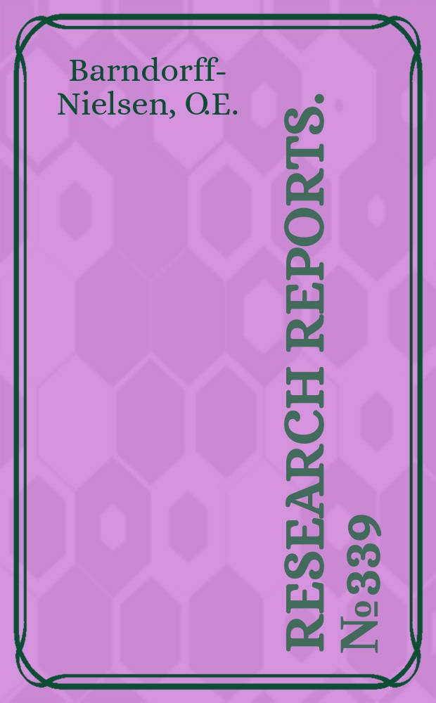 Research reports. №339 : Processes of normal inverse...