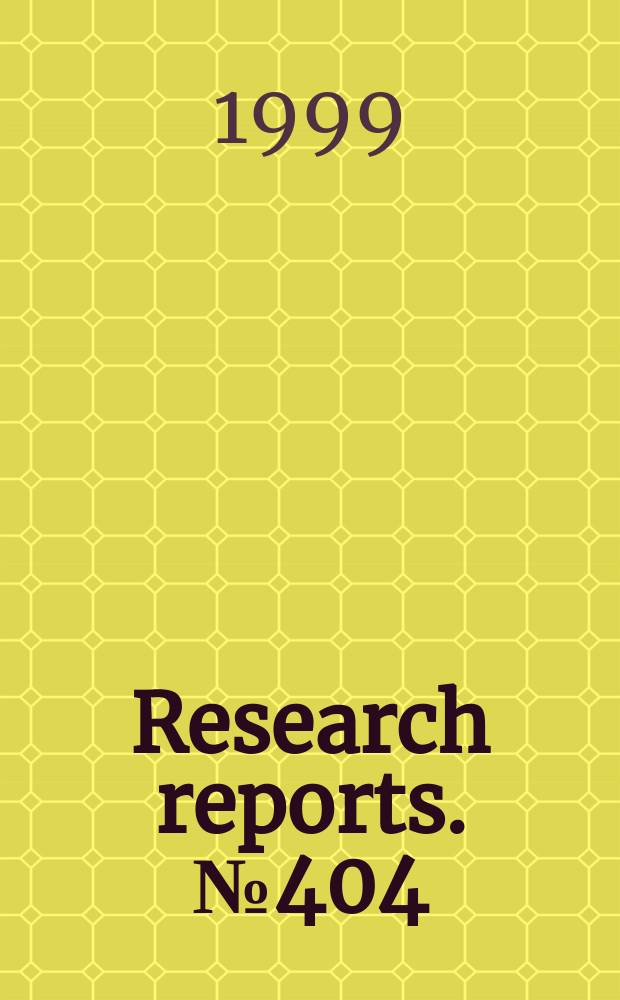 Research reports. №404 : Likelihood methods in semiparametric...