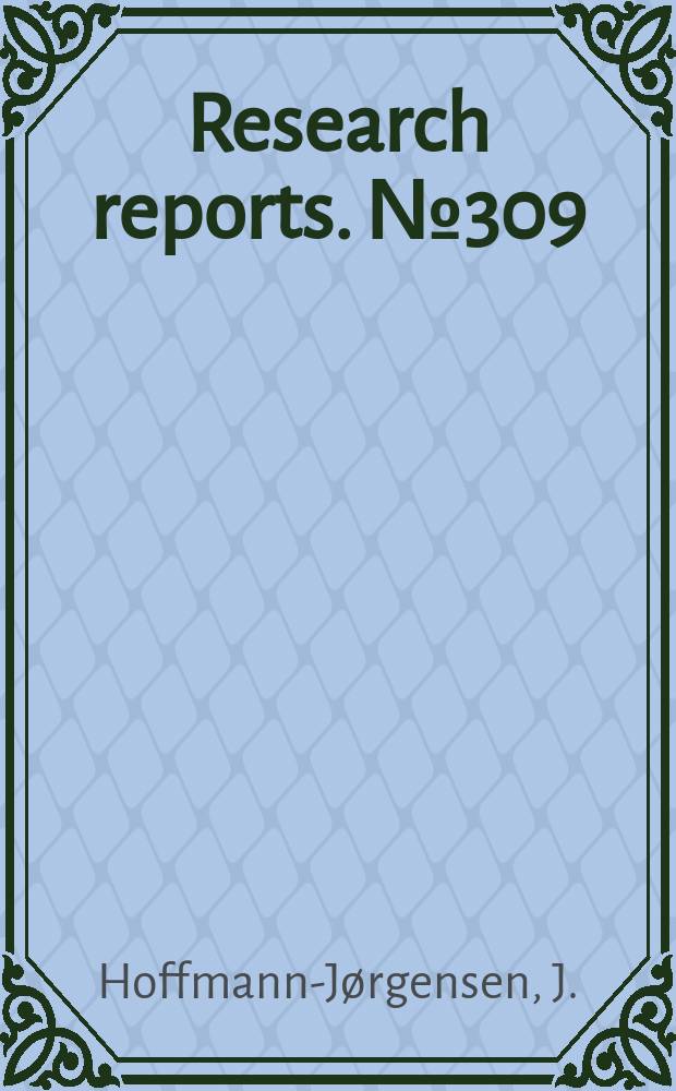 Research reports. №309 : Density theorems...