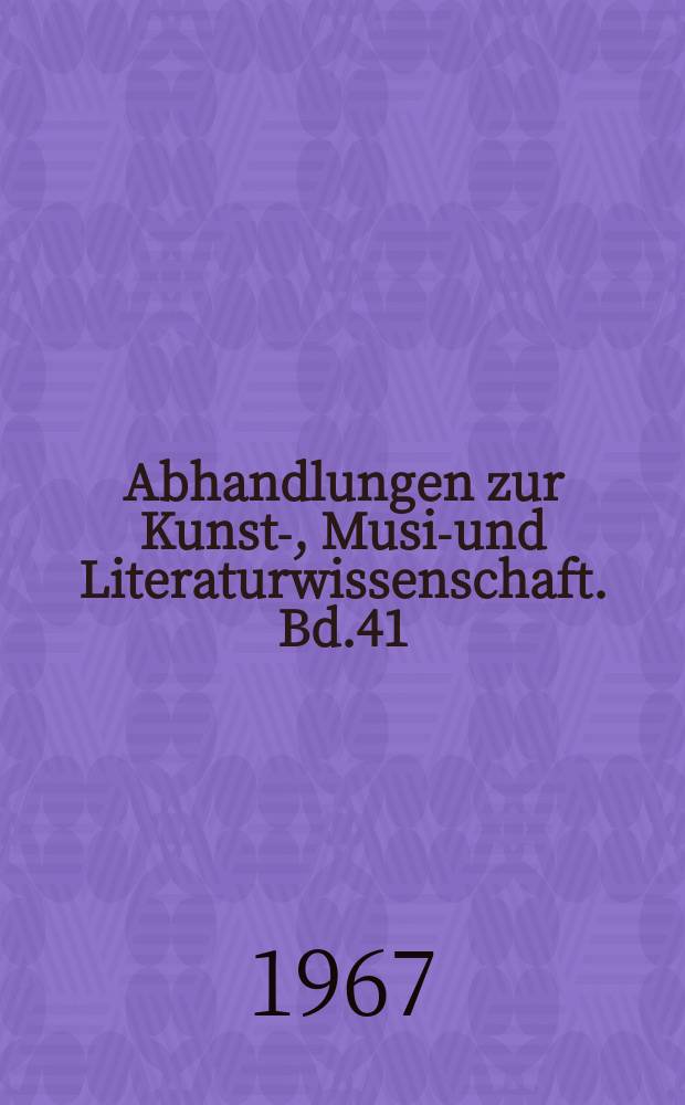Abhandlungen zur Kunst-, Musik- und Literaturwissenschaft. Bd.41 : Der Roman und sein Publikum im fr&uuml;heren 18. Jahrhundert 1700-1767