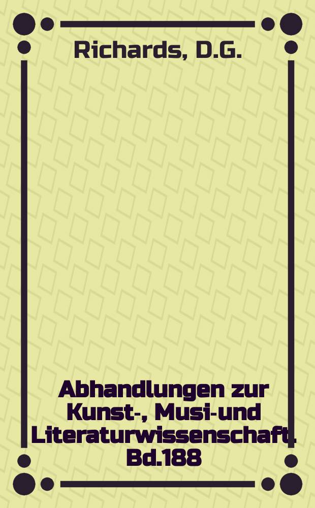 Abhandlungen zur Kunst-, Musik- und Literaturwissenschaft. Bd.188 : Georg B&uuml;chners Woyzeck