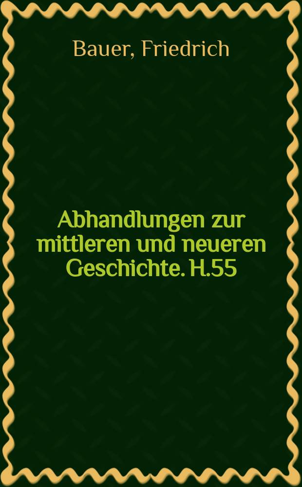 Abhandlungen zur mittleren und neueren Geschichte. H.55 : Das Wollgewerbe von Esslingen bis zum Ende des 17. Jahrhunderts