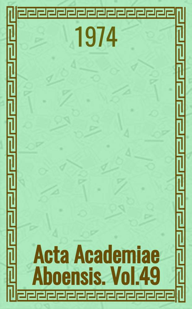 Acta Academiae Aboensis. Vol.49 : The shorter poems of sir John Beaumont