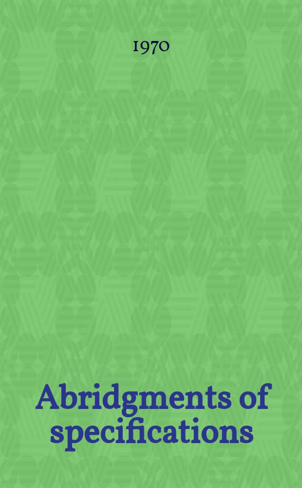 Abridgments of specifications : 1000001-1025000. IV, №23