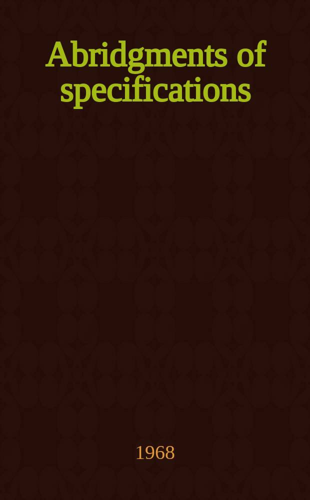 Abridgments of specifications : 1000001-1025000. V, №37