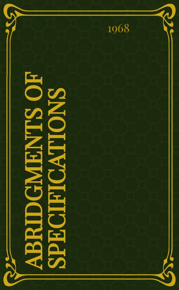 Abridgments of specifications : 1000001-1025000. VIII, №20