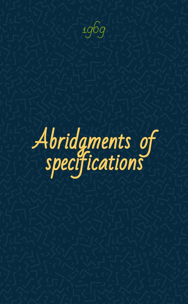 Abridgments of specifications : 1000001-1025000. X, №20