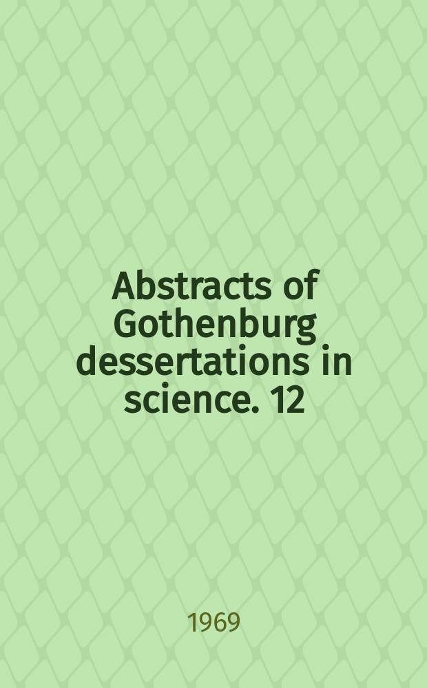 Abstracts of Gothenburg dessertations in science. 12 : Some new optical techniques for studying transport phenomena in liquids at high temperature