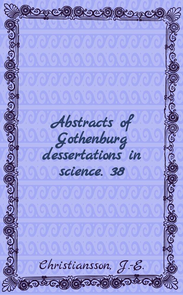 Abstracts of Gothenburg dessertations in science. 38 : Nuclear spectroscopy on some deformed odd-A...