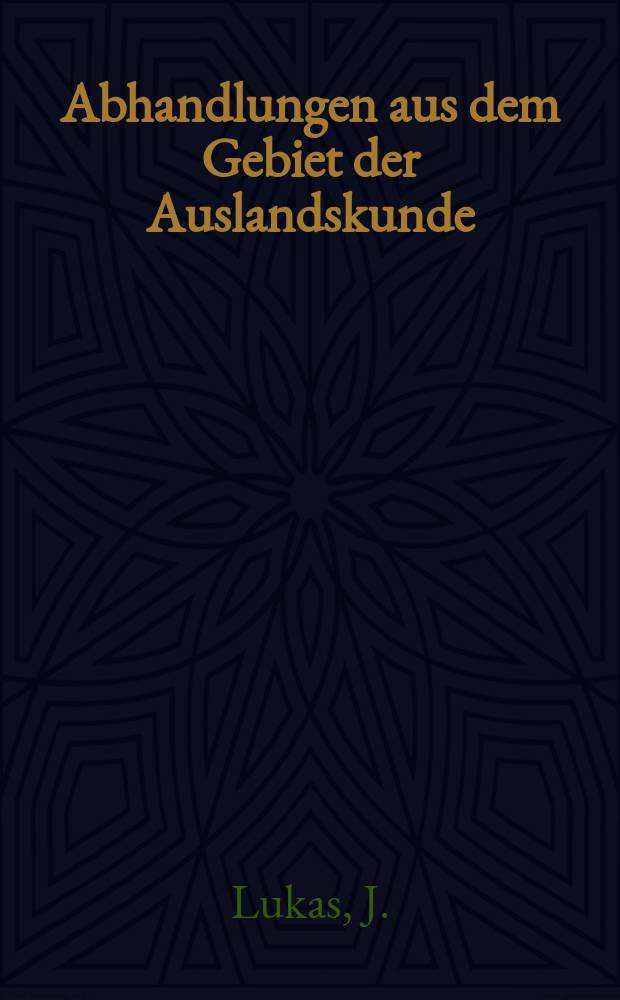 Abhandlungen aus dem Gebiet der Auslandskunde : Fortsetzung der Abhandlungen des Hamburgischen Kolonialist. Bd.45 : Zentralsudanische Studien
