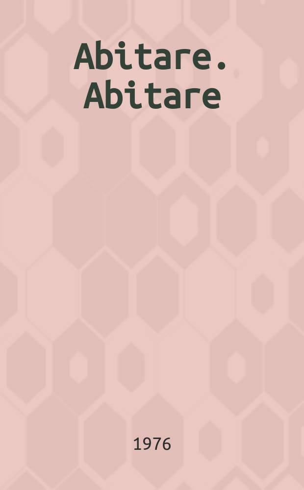 Abitare. Abitare